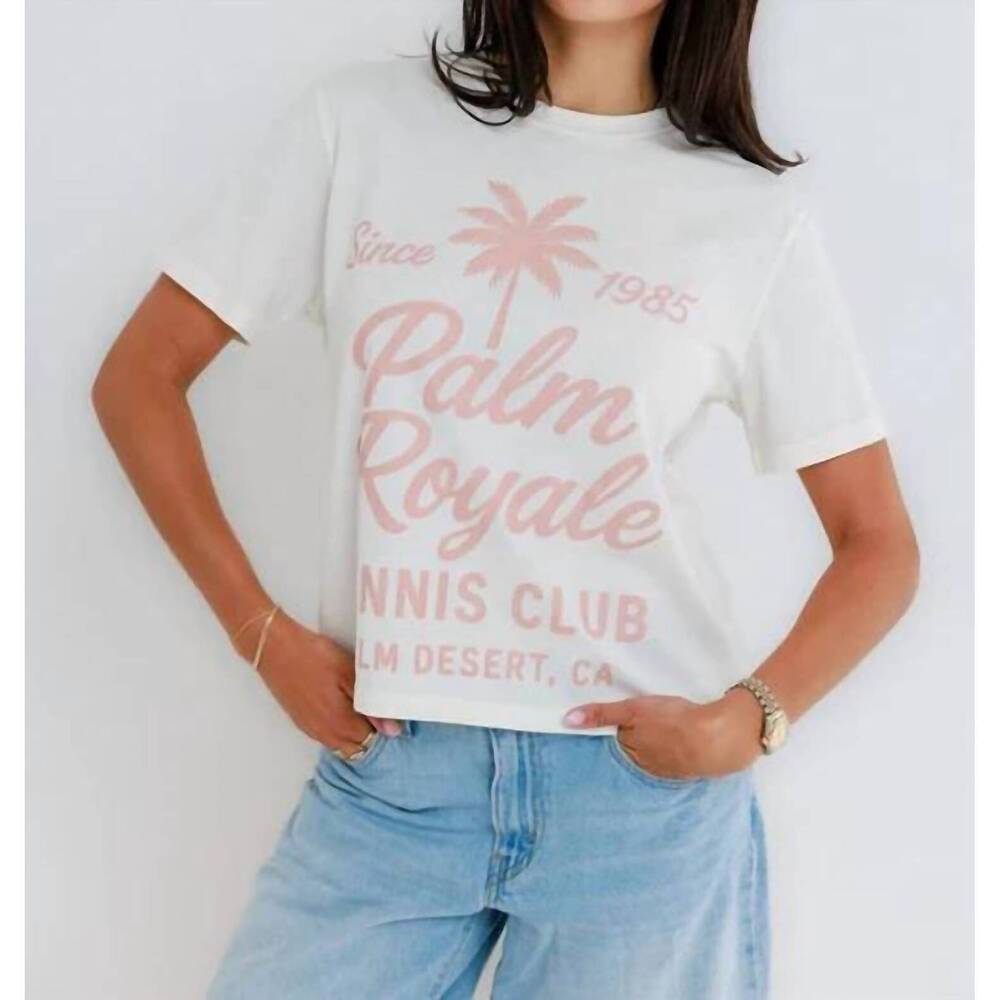 NEW SUNNY SOMEWHERE palm royale tennis everyday tee in off white